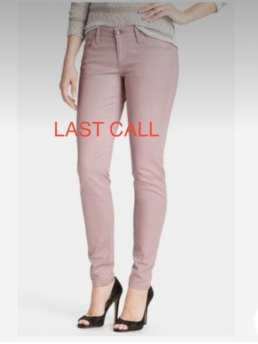 LAST CALL SALE Lands End Pink Shimmer high rise cropped jeans